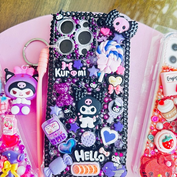 SOLD Junk case, Kuromi, handmade cell phone case, new iPhone 14 Pro Max - Picture 4 of 6